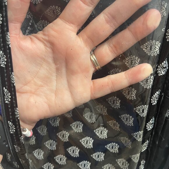 Vera Bradley Large Blush & Brush Makeup Case Snow Lotus Signature Cotton - Picture 10 of 10